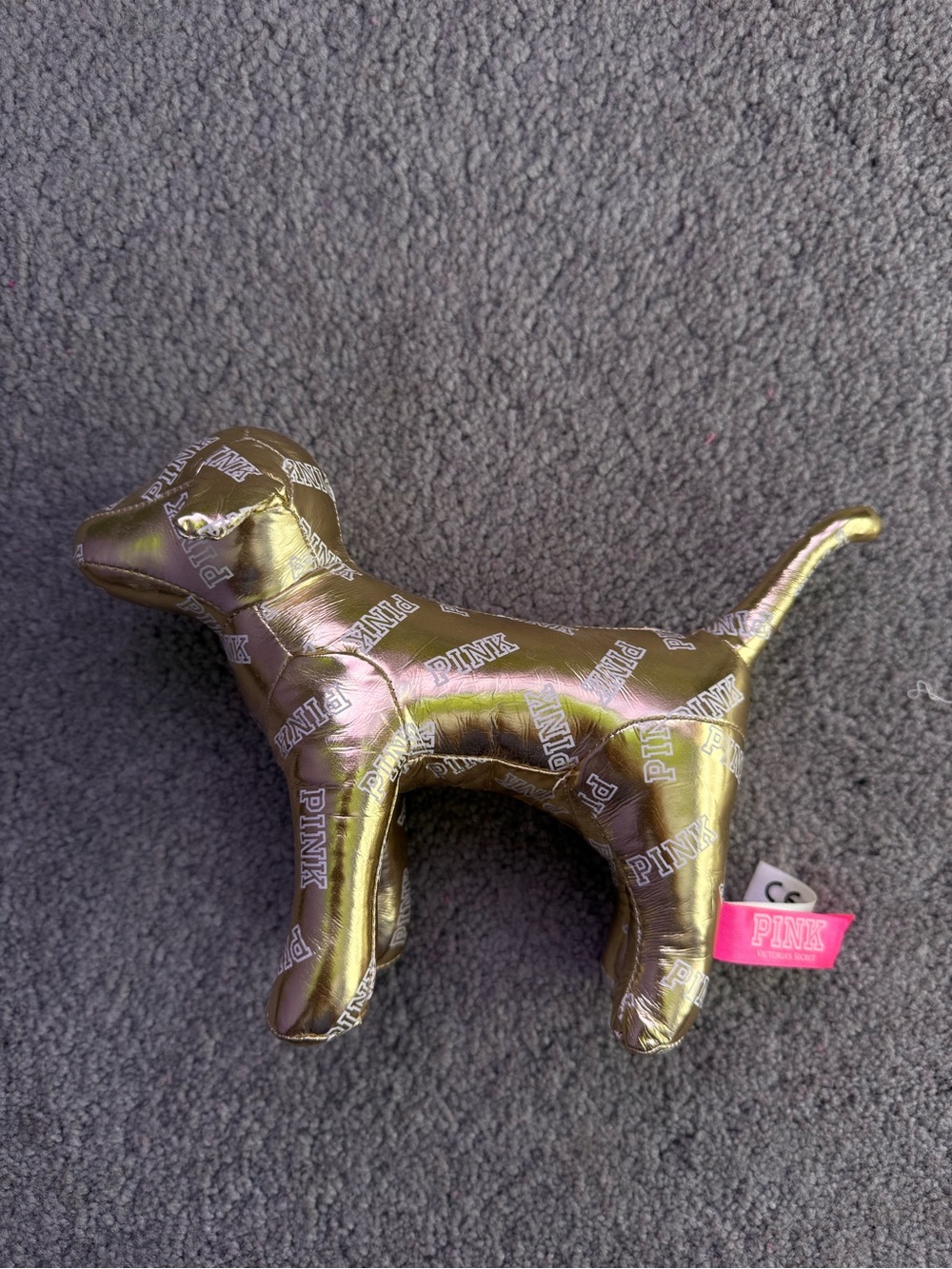 PINK Victoria's Secret Metallic Gold Dog